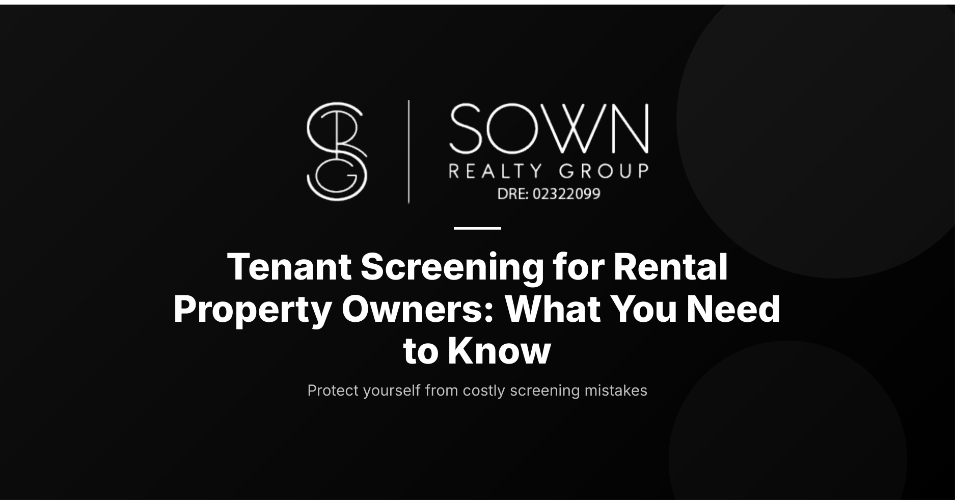 Tenant Screening for Rental Property Owners: What You Need to Know